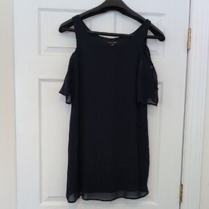 As U Wish Midnight Blue Off-Shoulder Blouse